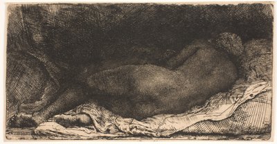 Ragazza africana nera sdraiata da Rembrandt van Rijn