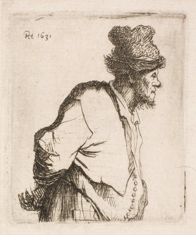 Contadino con le mani dietro la schiena da Rembrandt van Rijn