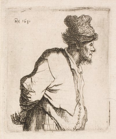 Contadino con le mani dietro la schiena da Rembrandt van Rijn
