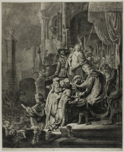 Cristo davanti a Pilato: Grande tavola da Rembrandt van Rijn