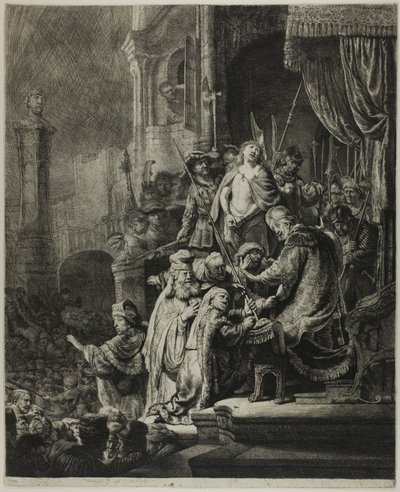 Cristo Davanti a Pilato: Grande Tavola da Rembrandt van Rijn