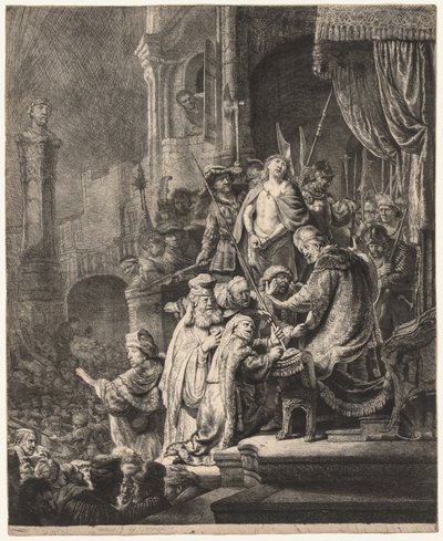 Cristo davanti a Pilato: Grande lastra, 1636 da Rembrandt van Rijn