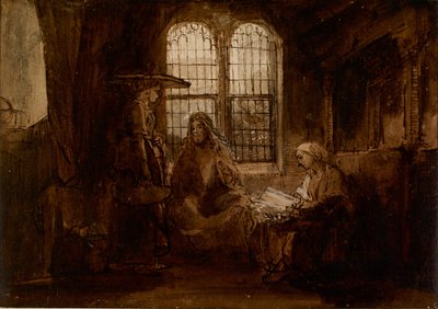 Cristo che conversa con Marta e Maria, ca 1652 da Rembrandt van Rijn