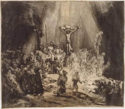 Cristo crocifisso tra i due ladroni: Le tre croci da Rembrandt van Rijn