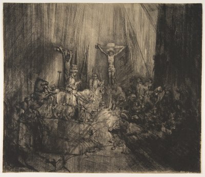Cristo crocifisso tra i due ladroni: Le tre croci da Rembrandt van Rijn