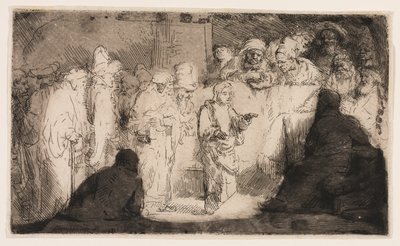 Cristo che disputa con i dottori: uno schizzo da Rembrandt van Rijn