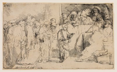 Cristo che disputa con i dottori: uno schizzo da Rembrandt van Rijn