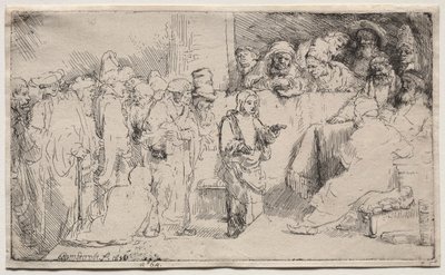 Cristo che disputa con i dottori: uno schizzo da Rembrandt van Rijn