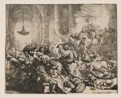 Cristo che scaccia i cambiavalute dal Tempio da Rembrandt van Rijn