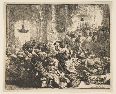 Cristo Scaccia i Mercanti dal Tempio da Rembrandt van Rijn