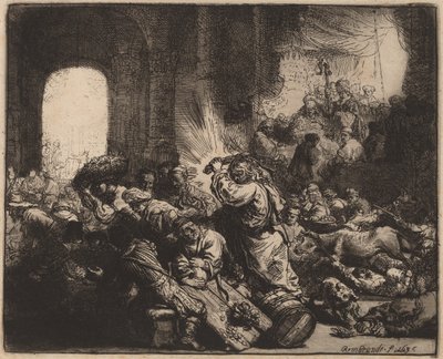 Cristo che scaccia i mercanti dal tempio da Rembrandt van Rijn