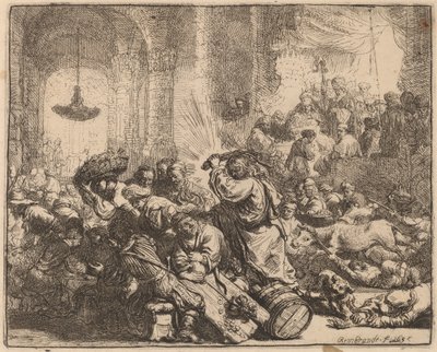 Cristo scaccia i mercanti dal tempio da Rembrandt van Rijn