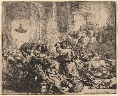 Cristo scaccia i mercanti dal tempio da Rembrandt van Rijn