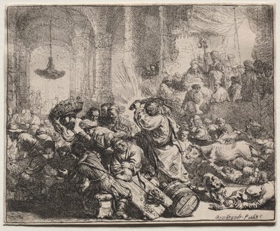 Cristo Scaccia i Cambiavalute dal Tempio da Rembrandt van Rijn