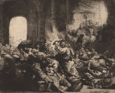 Cristo scaccia i mercanti dal tempio, 1635 da Rembrandt van Rijn