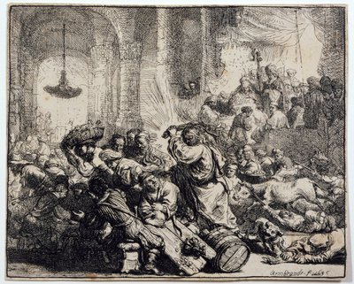 Cristo scaccia i mercanti dal tempio da Rembrandt van Rijn