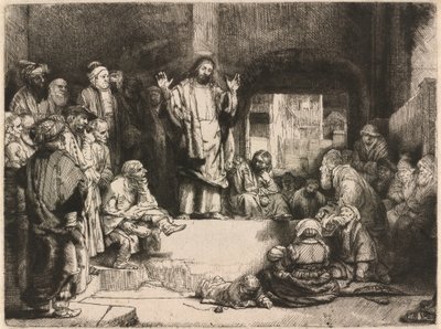 Christ Preaching (La piccola tomba) da Rembrandt van Rijn