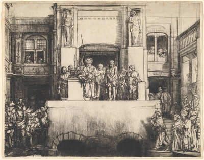 Cristo presentato al popolo: Tavola oblonga da Rembrandt van Rijn