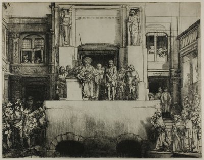 Cristo presentato al popolo: Tavola oblungo da Rembrandt van Rijn