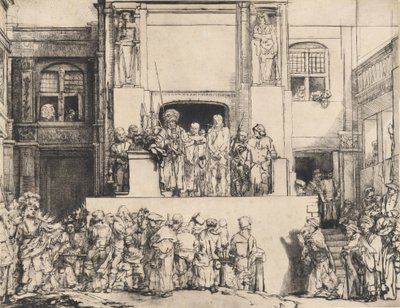 Cristo presentato al popolo: Piastra oblungo da Rembrandt van Rijn