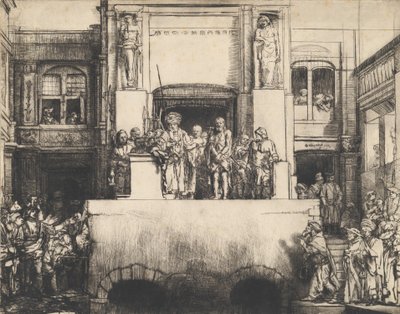 Cristo presentato al popolo: tavola oblungo, 1655 da Rembrandt van Rijn