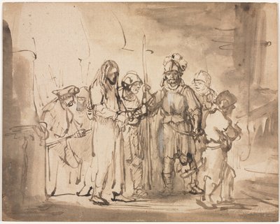 Cristo portato davanti a Caifa, c. 1641-1642 da Rembrandt van Rijn