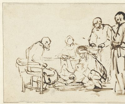 Cristo lava i piedi ai discepoli da Rembrandt van Rijn