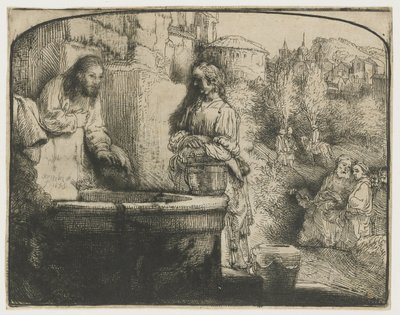 Cristo e la donna di Samaria da Rembrandt van Rijn