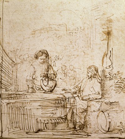 Cristo e la donna di Samaria da Rembrandt van Rijn