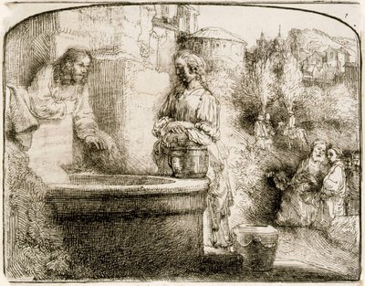 Cristo e la donna di Samaria da Rembrandt van Rijn