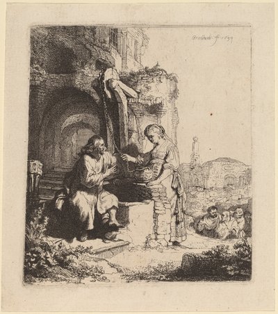 Cristo e la Donna di Samaria tra le Rovine da Rembrandt van Rijn