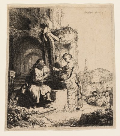 Cristo e la donna di Samaria tra le rovine da Rembrandt van Rijn