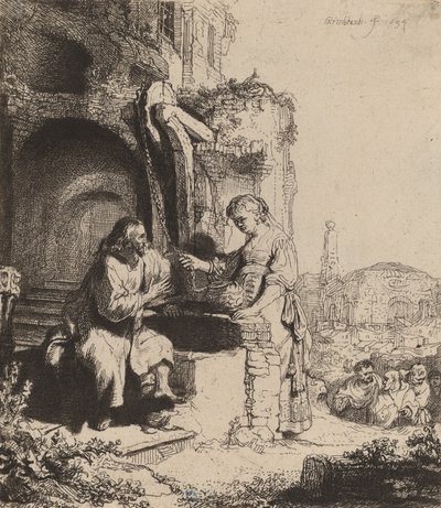 Cristo e la donna di Samaria tra le rovine, 1634 da Rembrandt van Rijn