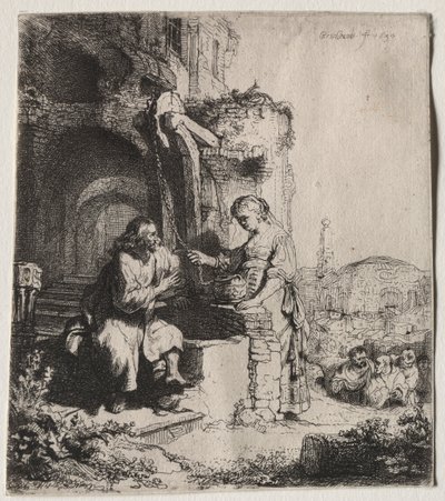 Cristo e la donna samaritana tra le rovine, 1634 da Rembrandt van Rijn