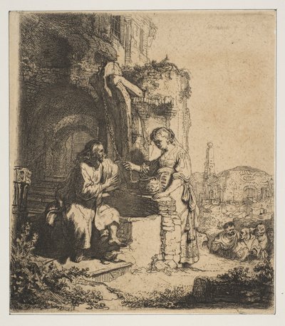 Cristo e la Samaritana tra le rovine da Rembrandt van Rijn