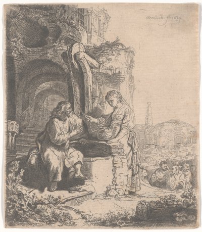 Cristo e la donna di Samaria tra le rovine, 1634 da Rembrandt van Rijn