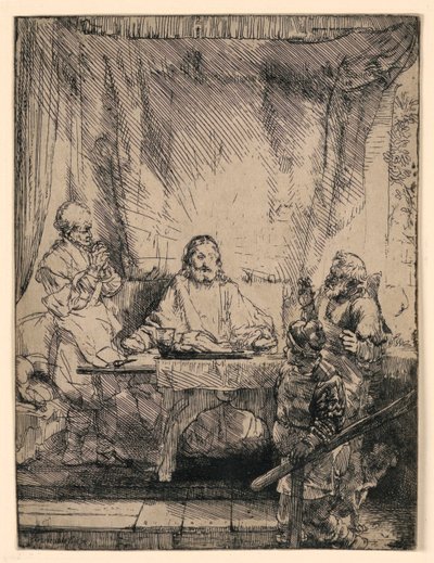 Cristo a Emmaus: La lastra più grande da Rembrandt van Rijn