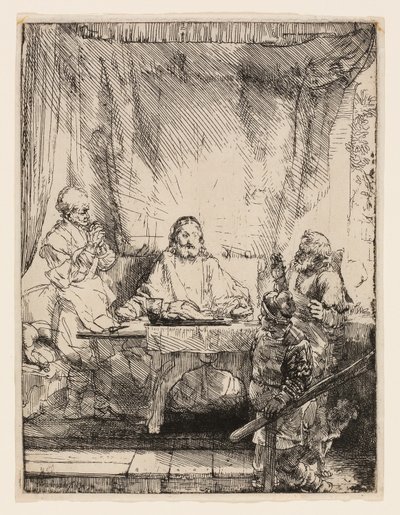 Cristo a Emmaus: La lastra più grande da Rembrandt van Rijn