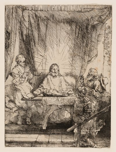 Cristo a Emmaus: La tavola più grande da Rembrandt van Rijn