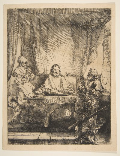 Cristo a Emmaus: La lastra più grande da Rembrandt van Rijn