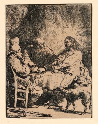 Cristo a Emmaus: La lastra più piccola da Rembrandt van Rijn