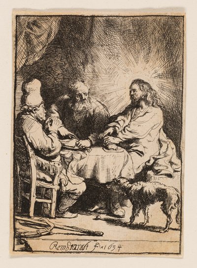 Cristo a Emmaus: la tavola più piccola da Rembrandt van Rijn