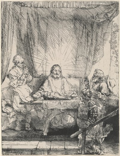 Cristo a Emmaus: la lastra più grande da Rembrandt van Rijn
