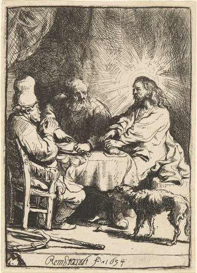Cristo a Emmaus: la tavola più piccola da Rembrandt van Rijn
