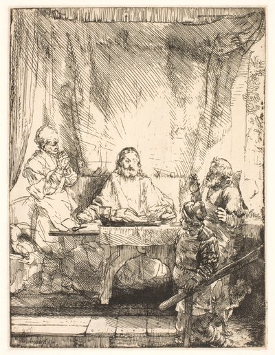 Cristo a Emmaus: la lastra più grande da Rembrandt van Rijn