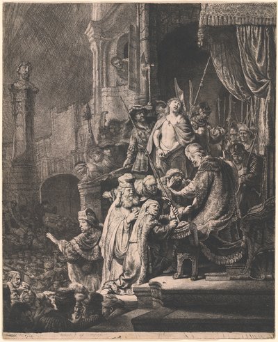 Cristo davanti a Pilato: Grande lastra da Rembrandt van Rijn