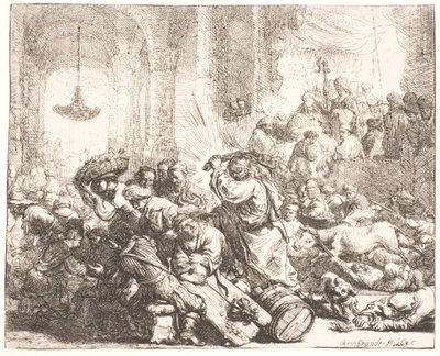 Cristo scaccia i mercanti dal tempio da Rembrandt van Rijn