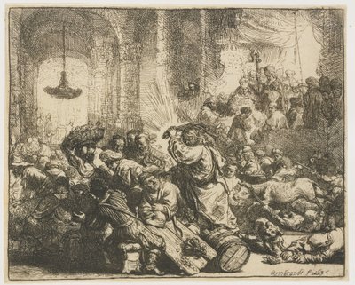 Cristo scaccia i mercanti dal tempio da Rembrandt van Rijn