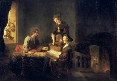 Cristo in casa di Marta e Maria da Rembrandt van Rijn