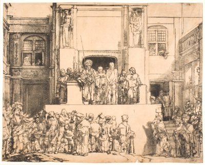 Cristo presentato al popolo: grande lastra oblungo da Rembrandt van Rijn